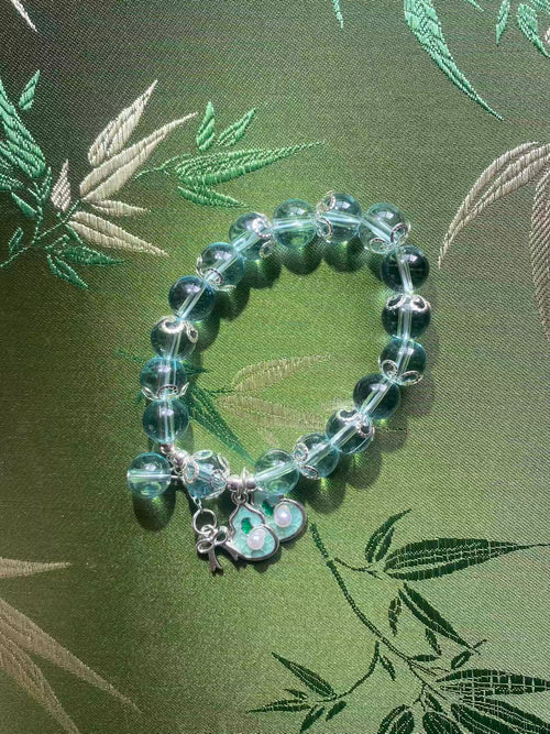 Crystal Butterfly Glass Bracelet A-0002