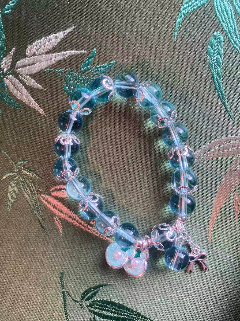 Crystal Butterfly Glass Bracelet A-0002
