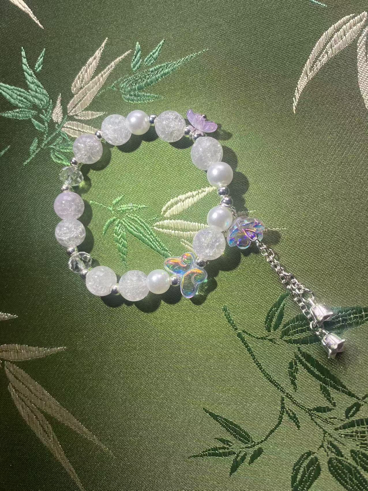 Crystal Butterfly Glass Bracelet A-0001