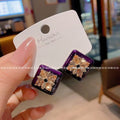 Chic square crystal studs. Minimal luxury, unique and elegant style.