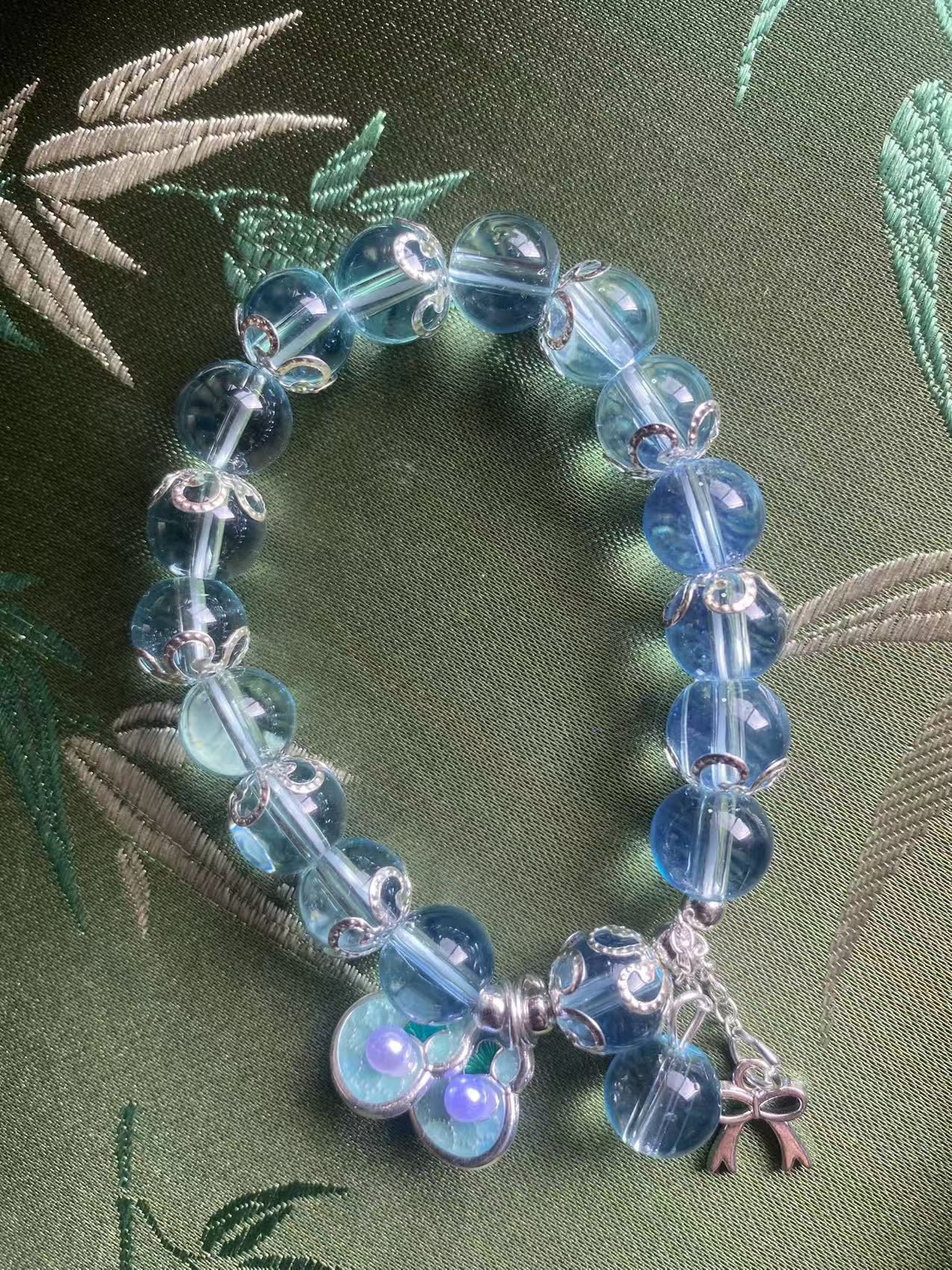 Crystal Butterfly Glass Bracelet A-0002